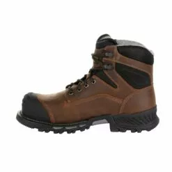 Georgia Mens Black/Brown Leather Rumbler CT WP Work Boots -Boots Sales Shop GB00284 instep profile