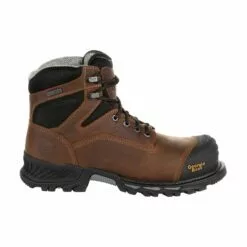 Georgia Mens Black/Brown Leather Rumbler CT WP Work Boots -Boots Sales Shop GB00284 profile