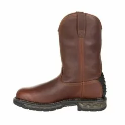 Georgia Mens Brown Leather LT WP Pull-On Work Boots -Boots Sales Shop GB00308 instep profile
