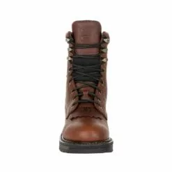 Georgia Mens Brown Leather LT WP Lacer Work Boots -Boots Sales Shop GB00309 front