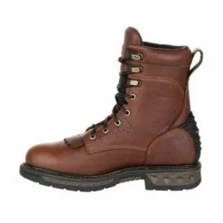 Georgia Mens Brown Leather LT WP Lacer Work Boots -Boots Sales Shop GB00309 instep profile