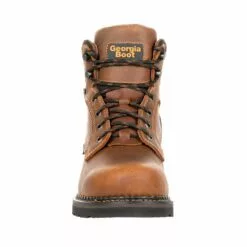 Georgia Mens Brown Leather Revamp WP ST Work Boots -Boots Sales Shop GB00317 front