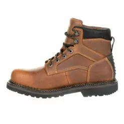 Georgia Mens Brown Leather Revamp WP ST Work Boots -Boots Sales Shop GB00317 instep profile