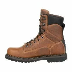 Georgia Mens Brown Leather Revamp WP 8in Work Boots -Boots Sales Shop GB00318 instep profile