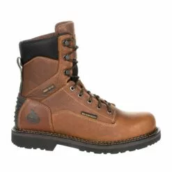Georgia Mens Brown Leather Revamp WP 8in Work Boots -Boots Sales Shop GB00318 profile