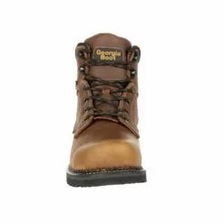 Georgia Mens Brown Leather Revamp ST MetG Work Boots -Boots Sales Shop GB00322 front