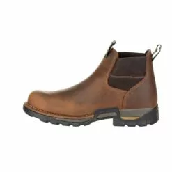 Georgia Mens Brown Leather Eagle One ST WP Chelsea Work Boots -Boots Sales Shop GB00337 instep profile