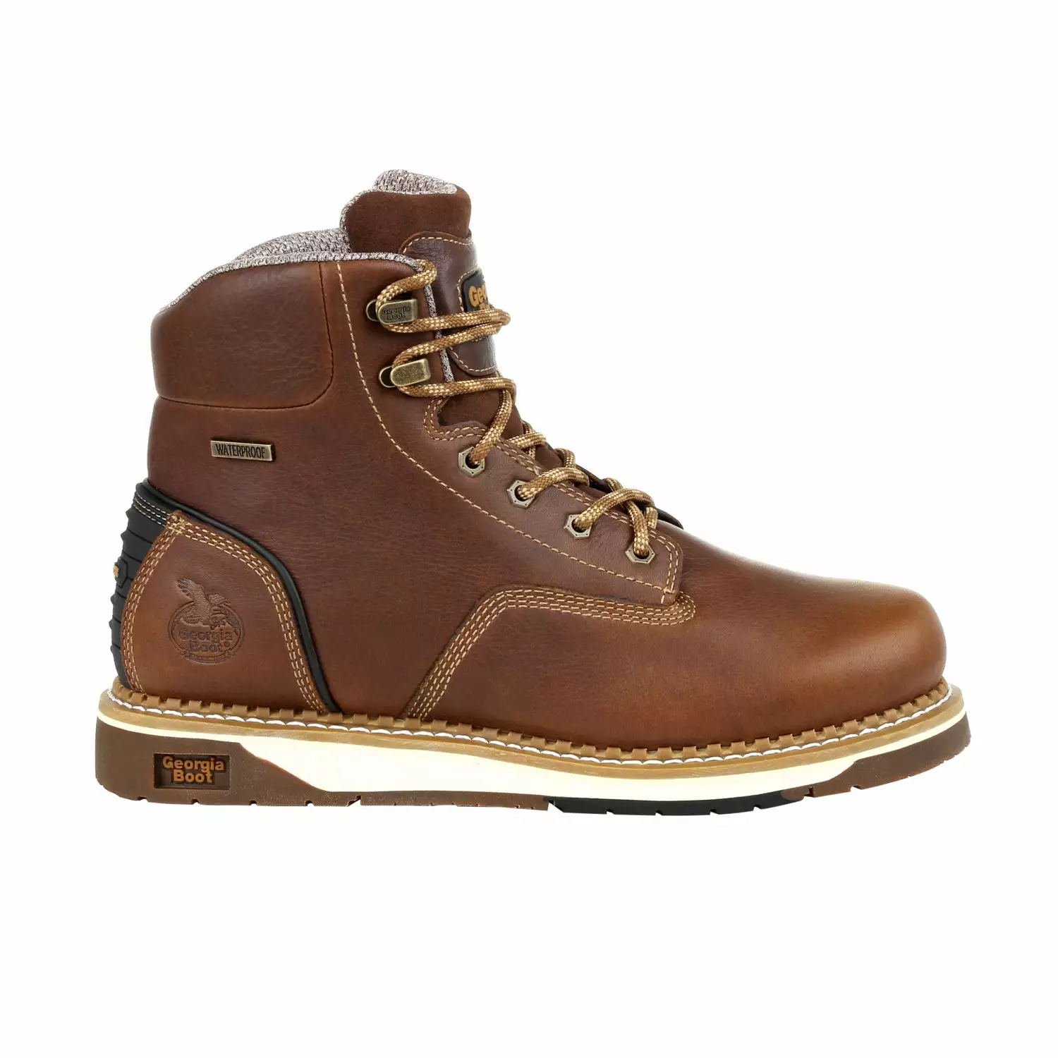 Georgia Mens Brown Leather Amp LT Wedge WP Work Boots 8 Georgia Mens Brown Leather Amp LT Wedge WP Work Boots - Image 6