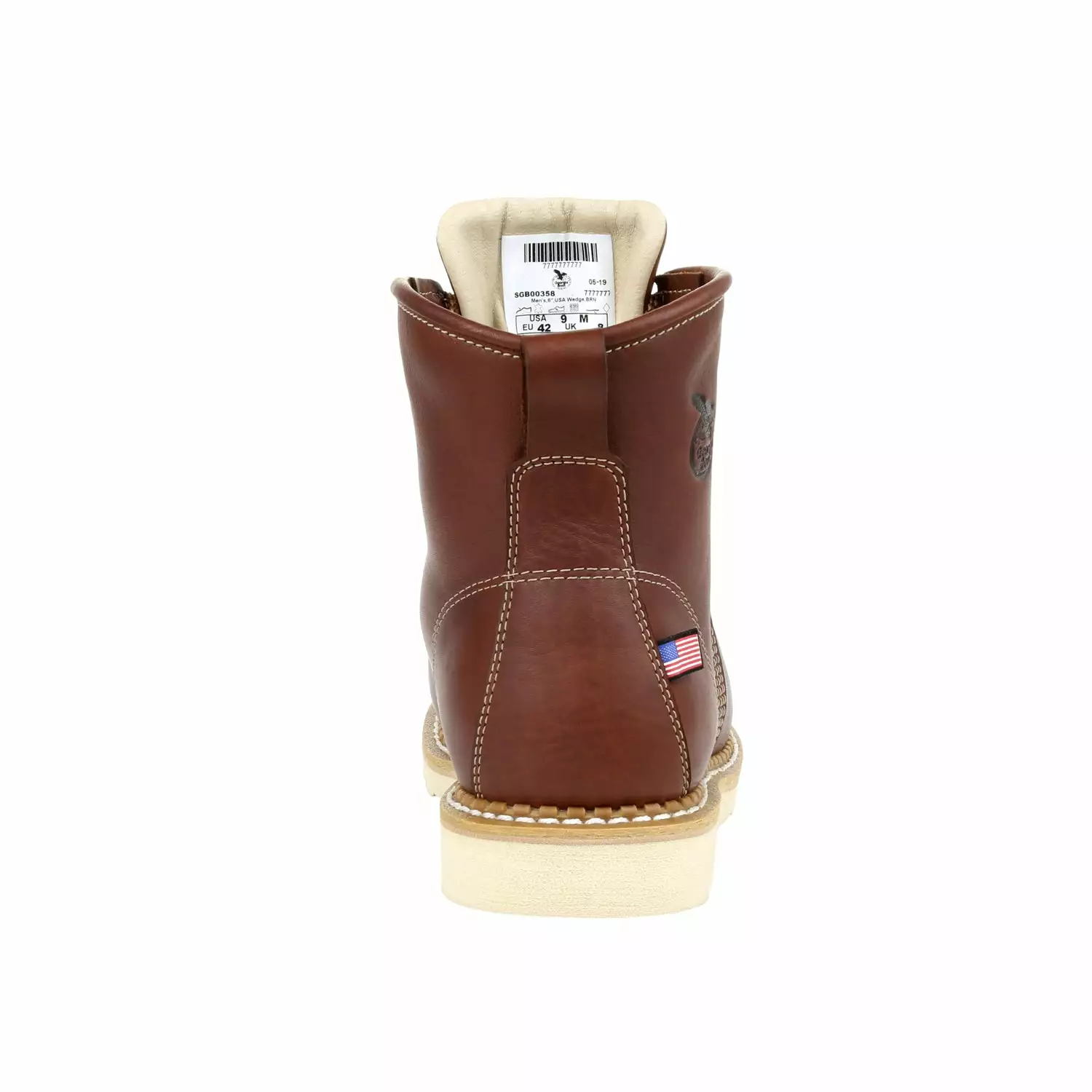 Georgia Mens Brown Leather USA Wedge Moc Toe Work Boots 4 Georgia Mens Brown Leather USA Wedge Moc Toe Work Boots - Image 2