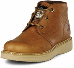 Georgia Mens Barracuda Gold Leather SPR Wedge Chukka Work Boots -Boots Sales Shop GB1222