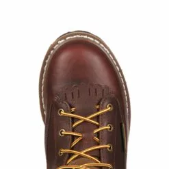 Georgia Mens Chocolate Leather WP Lace-to-Toe Work Boots -Boots Sales Shop GBOT052 birdseye square 9e9c1c87 aed5 472d a3a9 1287473de5f5