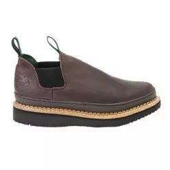Georgia Mens Soggy Brown Leather Romeo Work Loafers Slip-On Boots -Boots Sales Shop GR274 profile square