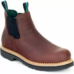 Georgia Mens Soggy Brown Leather WP High Romeo ST Ankle Boots -Boots Sales Shop GR530 square b919ba5b 4547 4cf6 bd4b 51640476ed06
