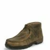Justin Mens Dark Brown Leather Work Boots Steel Toe 4in