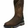 Justin Mens Brown Leather Work Boots Commander X5 WP Steel Toe -Boots Sales Shop JOW WK2112 L