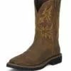 Justin Mens Tan Rugged Leather Work Boots 11in Stampede Pull-On -Boots Sales Shop JOW WK4681 L dd653175 38fe 43d2 82df a7b6b2c28ace
