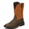 Justin Mens Orange Rustic Leather Work Boots 11in Hybred Pull-On -Boots Sales Shop JOW WK4944 L 90a985ad 4b82 447d bff5 86e498d63d4b