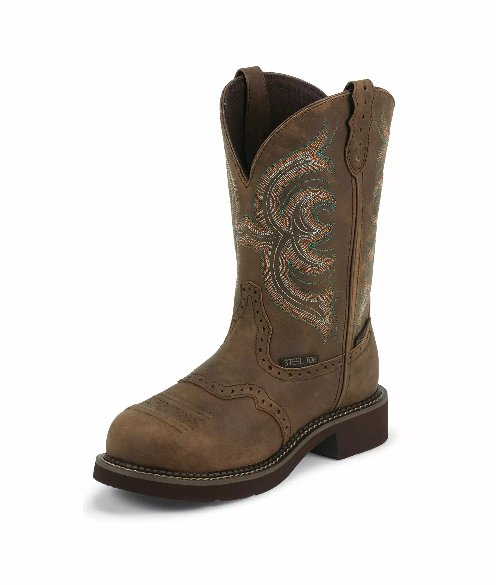Justin Womens Brown Aged Bark Leather Western Boots 11in Gypsy 4 Justin Womens Brown Aged Bark Leather Western Boots 11in Gypsy - Image 2