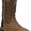 Justin 12in Croc Print Mens Caramel Derrickman Leather Work Boots -Boots Sales Shop JST 001 SE4839