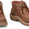 Justin 4in WP EH Mens Barley Brown Crafton Leather Work Boots -Boots Sales Shop JST 002 SE251
