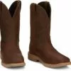 Justin 11in Western ST Mens Pecan Brown Buster Leather Work Boots -Boots Sales Shop JST 002 SE3101