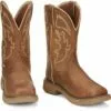 Justin 11in ST Mens Saddle Tan Rush Leather Work Boots -Boots Sales Shop JST 002 SE4340