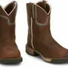 Justin 8in WP Womens Pine Chocolate Rush Leather Work Boots