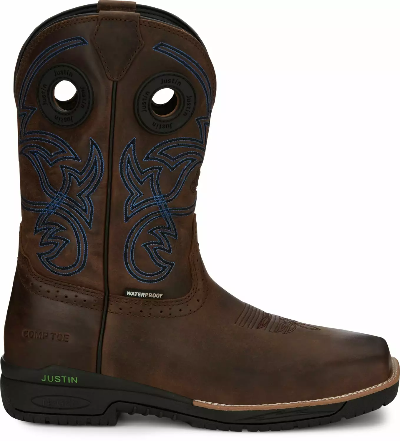 Justin 11in WP CT Mens Toffee Brown NiTREAD Leather Work Boots 4 Justin 11in WP CT Mens Toffee Brown NiTREAD Leather Work Boots - Image 2