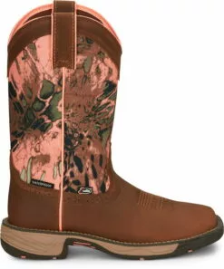 Justin 11in Womens Prym1 Abalone Camo Rush Leather Work Boots -Boots Sales Shop JST 004 SE4356