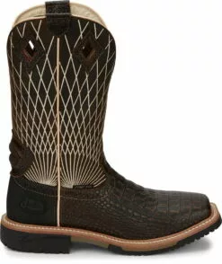 Justin Croc Print CT Mens Chocolate Derrickman Leather Work Boots -Boots Sales Shop JST 004 SE4833 1d6a16f0 0c93 4604 a112 466ce378f704