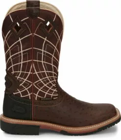 Justin Ostrich Print Mens Rust Derrickman Leather Work Boots -Boots Sales Shop JST 004 SE4834 05ab1bc3 6fdc 4a5a a13a 7312d0c6a4dc