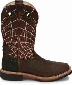 Justin Ostrich Print CT Mens Rust Derrickman Leather Work Boots -Boots Sales Shop JST 004 SE4835 e7c91dff 8446 4f6e 8e9b 9c45c2ec14e5