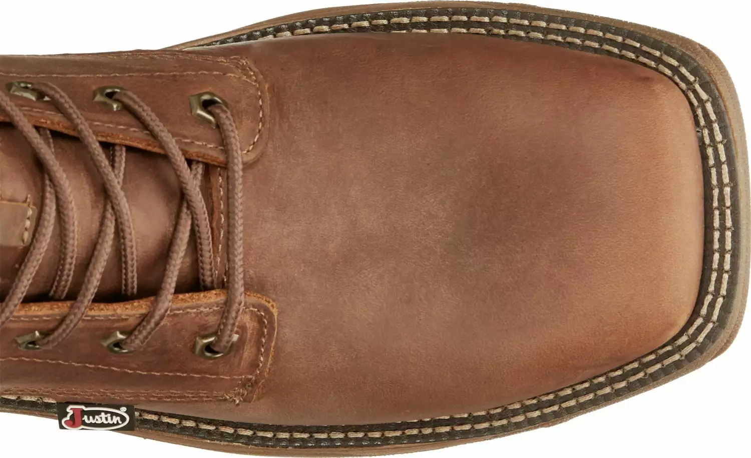 Justin 8in Lacer Mens Barley Brown Rush Leather Work Boots 5 Justin 8in Lacer Mens Barley Brown Rush Leather Work Boots - Image 3