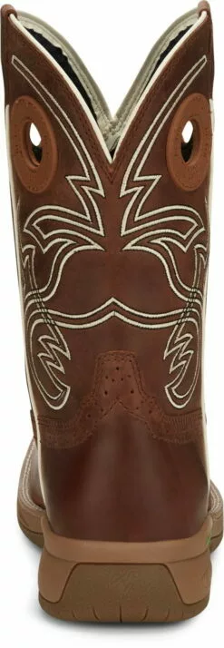Justin 11in Western Mens Spice Brown NiTREAD Leather Work Boots -Boots Sales Shop JST 006 CR3200