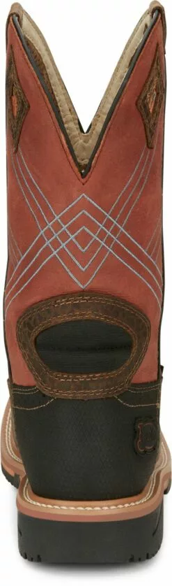 Justin 12in CT Mens Burnt Orange Dalhart Leather Work Boots -Boots Sales Shop JST 006 SE4218