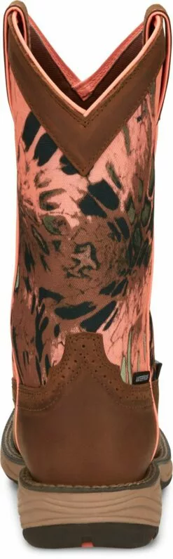 Justin 11in Womens Prym1 Abalone Camo Rush Leather Work Boots -Boots Sales Shop JST 006 SE4356