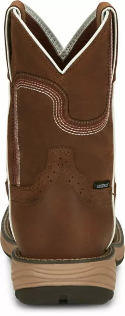 Justin 8in WP Womens Cedar Brown Rush Leather Work Boots -Boots Sales Shop JST 006 SE4359