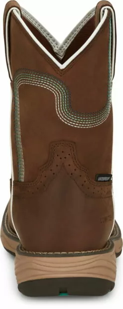 Justin 8in WP Womens Pine Chocolate Rush Leather Work Boots 11 Justin 8in WP Womens Pine Chocolate Rush Leather Work Boots -Boots Sales Shop JST 006 SE4360