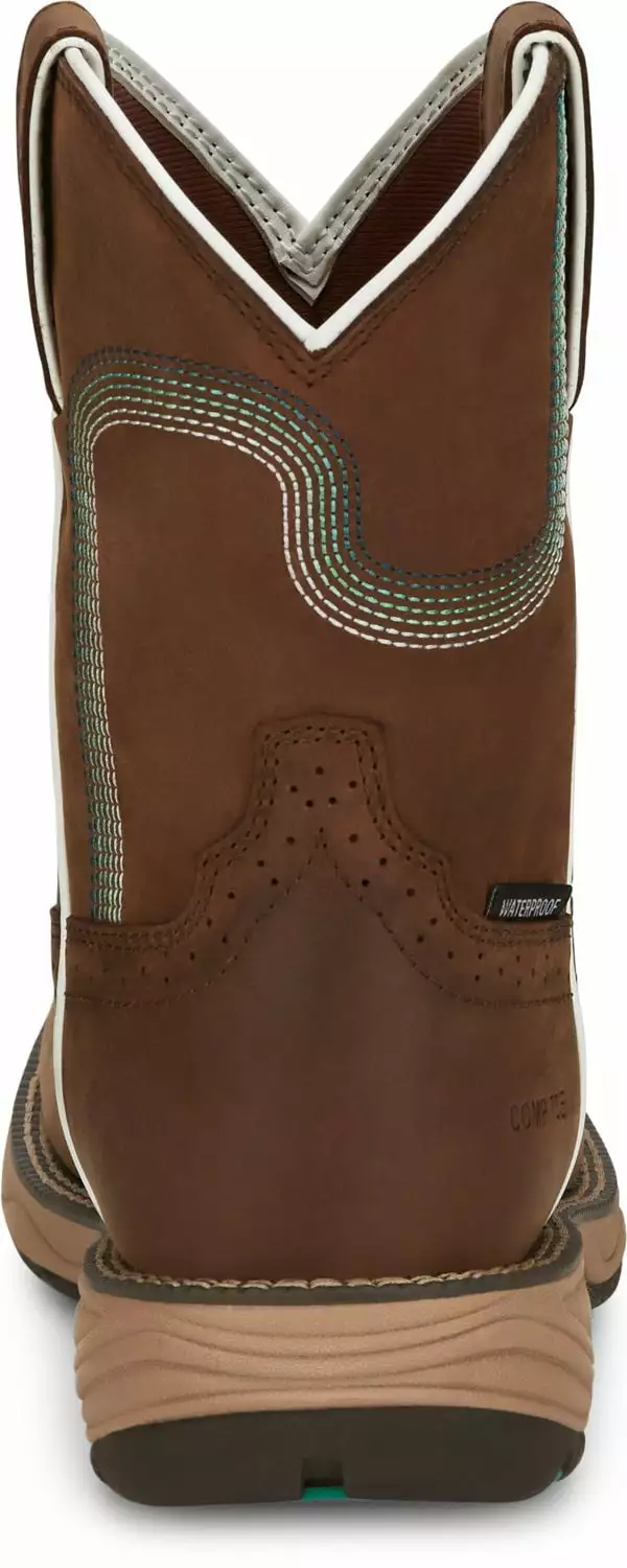 Justin 8in WP Womens Pine Chocolate Rush Leather Work Boots 5 Justin 8in WP Womens Pine Chocolate Rush Leather Work Boots - Image 3