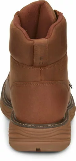 Justin 6in WP Mocc Mens Barley Brown Rush Leather Work Boots -Boots Sales Shop JST 006 SE470