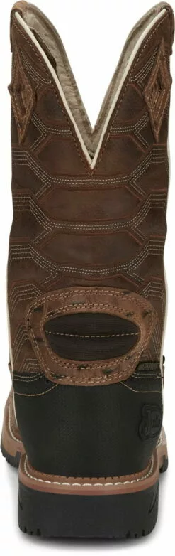 Justin 12in Croc Print Mens Caramel Derrickman Leather Work Boots 14 Justin 12in Croc Print Mens Caramel Derrickman Leather Work Boots -Boots Sales Shop JST 006 SE4839