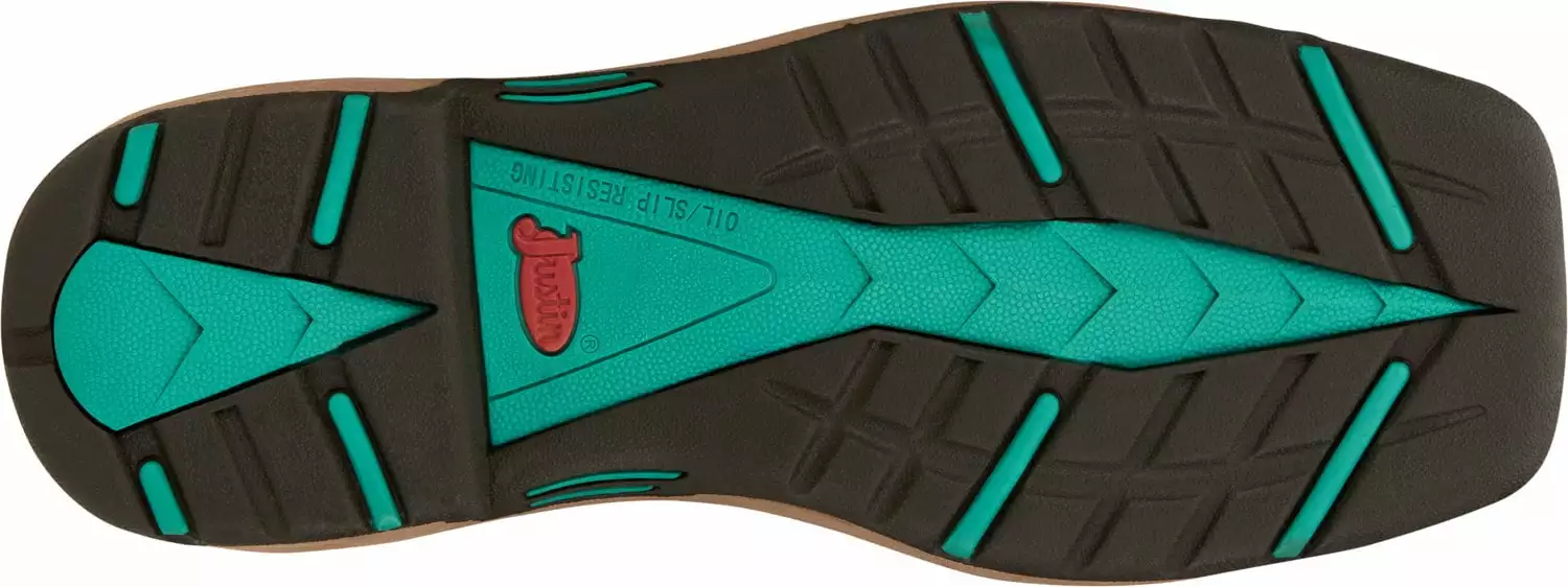 Justin 8in WP Womens Pine Chocolate Rush Leather Work Boots 6 Justin 8in WP Womens Pine Chocolate Rush Leather Work Boots - Image 4