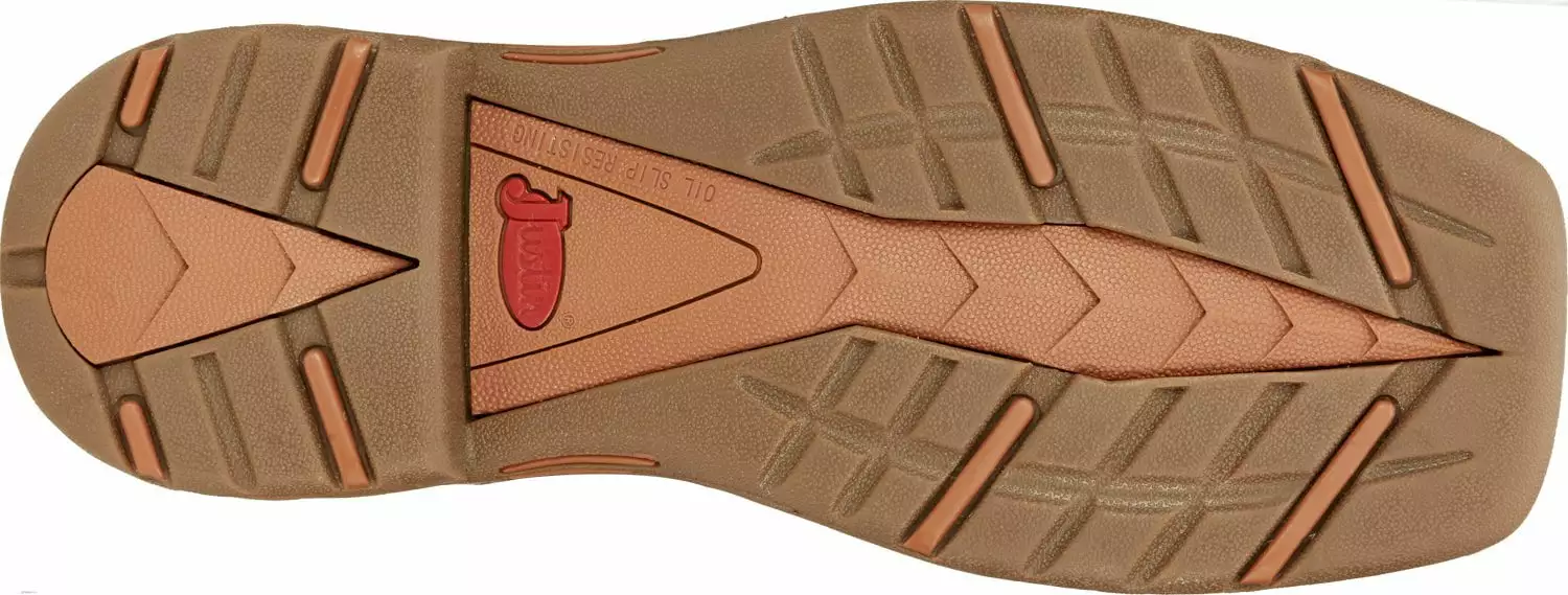 Justin 8in Lacer Mens Barley Brown Rush Leather Work Boots 7 Justin 8in Lacer Mens Barley Brown Rush Leather Work Boots - Image 5