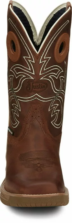 Justin 11in Western Mens Spice Brown NiTREAD Leather Work Boots -Boots Sales Shop JST 008 CR3200