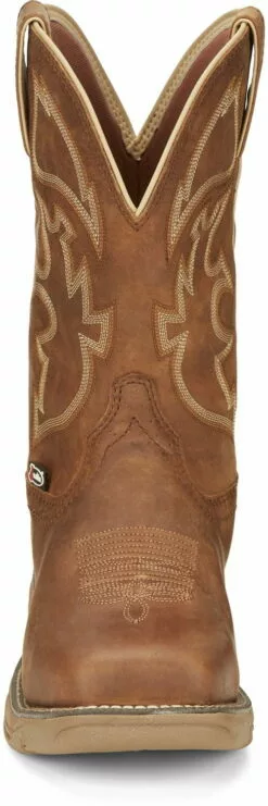 Justin 11in ST Mens Saddle Tan Rush Leather Work Boots 13 Justin 11in ST Mens Saddle Tan Rush Leather Work Boots -Boots Sales Shop JST 008 SE4340