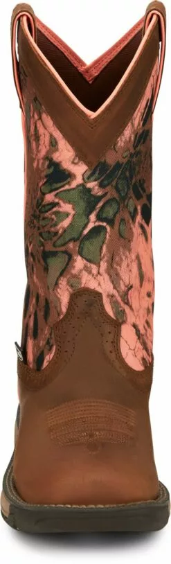 Justin 11in Womens Prym1 Abalone Camo Rush Leather Work Boots -Boots Sales Shop JST 008 SE4356