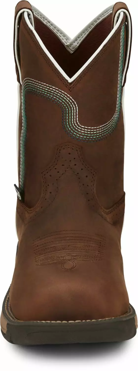 Justin 8in WP Womens Pine Chocolate Rush Leather Work Boots 7 Justin 8in WP Womens Pine Chocolate Rush Leather Work Boots - Image 5