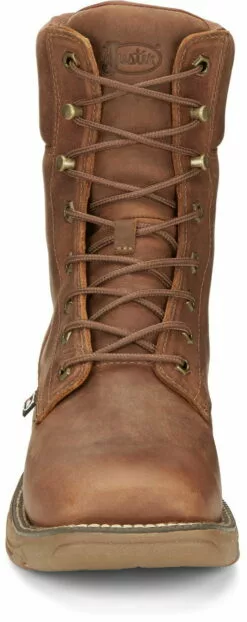 Justin 8in Lacer Mens Barley Brown Rush Leather Work Boots 15 Justin 8in Lacer Mens Barley Brown Rush Leather Work Boots -Boots Sales Shop JST 008 SE467