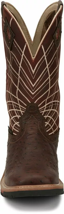 Justin Ostrich Print Mens Rust Derrickman Leather Work Boots -Boots Sales Shop JST 008 SE4834 90b61731 4c2a 4743 971f 68636f3ff58c