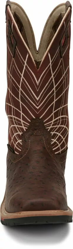 Justin Ostrich Print CT Mens Rust Derrickman Leather Work Boots -Boots Sales Shop JST 008 SE4835 a167225a 72af 4802 9299 a3ad98ff4fcd